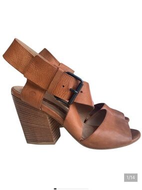 Marsell Strappy Sandal, Block Heel, Criss-cross strap, Distressed Leather,